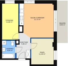 3 pokoje, mieszkanie 55,60 m², piętro 4, oferta nr M33, Dom na Mariackiej, Radom, Planty, ul. Mariacka 4