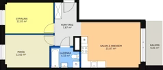 3 pokoje, mieszkanie 57,85 m², piętro 6, oferta nr M55, Dom na Mariackiej, Radom, Planty, ul. Mariacka 4