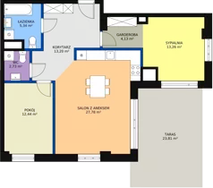3 pokoje, mieszkanie 78,90 m², piętro 6, oferta nr M117, Dom na Mariackiej, Radom, Planty, ul. Mariacka 4