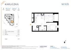 2 pokoje, mieszkanie 39,71 m², piętro 9, oferta nr A.9.05, Karliczka, Katowice, Giszowiec, ul. Karliczka