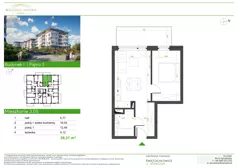 2 pokoje, mieszkanie 39,31 m², piętro 3, oferta nr I.3.05, Wzgórze Hugona, Świętochłowice, ul. Wiśniowa
