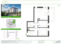3 pokoje, mieszkanie 57,07 m², piętro 1, oferta nr I.1.06, Wzgórze Hugona, Świętochłowice, ul. Wiśniowa