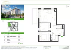 3 pokoje, mieszkanie 56,39 m², piętro 2, oferta nr H.2.03, Wzgórze Hugona, Świętochłowice, ul. Wiśniowa