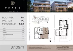 4 pokoje, mieszkanie 87,09 m², parter, oferta nr B4.B.0.02, Prado, Katowice, Piotrowice-Ochojec, Piotrowice, ul. Wojska Polskiego