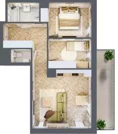3 pokoje, mieszkanie 58,57 m², parter, oferta nr L.0.06, Wzgórze Hugona, Świętochłowice, ul. Wiśniowa
