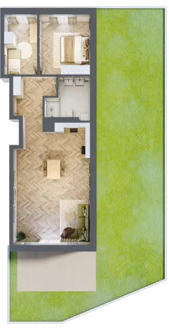 3 pokoje, mieszkanie 73,04 m², parter, oferta nr A3.A.0.03, Prado, Katowice, Piotrowice-Ochojec, Piotrowice, ul. Wojska Polskiego
