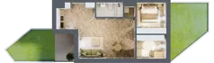 3 pokoje, mieszkanie 57,09 m², parter, oferta nr A.0.05, Karliczka, Katowice, Giszowiec, ul. Karliczka