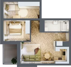 3 pokoje, mieszkanie 53,21 m², piętro 2, oferta nr A.2.01, Karliczka, Katowice, Giszowiec, ul. Karliczka
