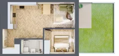 2 pokoje, mieszkanie 43,78 m², piętro 1, oferta nr A.1.06, Karliczka, Katowice, Giszowiec, ul. Karliczka