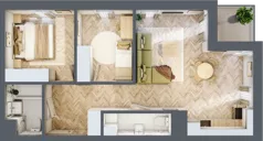 3 pokoje, mieszkanie 59,40 m², piętro 1, oferta nr A.1.03, Karliczka, Katowice, Giszowiec, ul. Karliczka