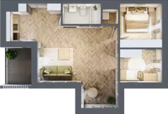 3 pokoje, mieszkanie 62,30 m², piętro 1, oferta nr A.1.07, Karliczka, Katowice, Giszowiec, ul. Karliczka