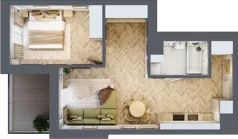 2 pokoje, mieszkanie 44,82 m², piętro 2, oferta nr A.2.09, Karliczka, Katowice, Giszowiec, ul. Karliczka