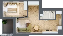 2 pokoje, mieszkanie 44,82 m², piętro 1, oferta nr A.1.09, Karliczka, Katowice, Giszowiec, ul. Karliczka