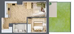 2 pokoje, mieszkanie 43,78 m², piętro 1, oferta nr A.1.06, Karliczka, Katowice, Giszowiec, ul. Karliczka