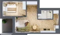 2 pokoje, mieszkanie 44,82 m², piętro 5, oferta nr A.5.09, Karliczka, Katowice, Giszowiec, ul. Karliczka