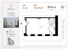 Lokal użytkowy 58,00 m², oferta nr U01, Niecała Prestige Residence - lokale użytkowe, Lublin, Śródmieście, ul. Niecała 20