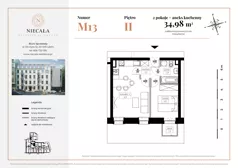 2 pokoje, apartament 34,98 m², piętro 2, oferta nr M13, Niecała Prestige Residence, Lublin, Śródmieście, ul. Niecała 20