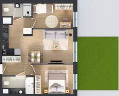 3 pokoje, mieszkanie 57,54 m², parter, oferta nr 123 F/F-1, Ostródzka 123 - Etap III, Warszawa, Białołęka, Brzeziny, ul. Ostródzka 123