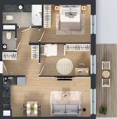 3 pokoje, mieszkanie 57,72 m², piętro 1, oferta nr 123 F/F-10, Ostródzka 123 - Etap III, Warszawa, Białołęka, Brzeziny, ul. Ostródzka 123