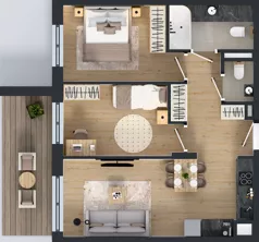 3 pokoje, mieszkanie 54,57 m², piętro 1, oferta nr 123 F/F-15, Ostródzka 123 - Etap III, Warszawa, Białołęka, Brzeziny, ul. Ostródzka 123