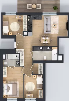 4 pokoje, mieszkanie 78,75 m², piętro 1, oferta nr 123 G/G-30, Ostródzka 123 - Etap III, Warszawa, Białołęka, Brzeziny, ul. Ostródzka 123