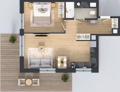 2 pokoje, mieszkanie 44,79 m², piętro 1, oferta nr 123 G/G-33, Ostródzka 123 - Etap III, Warszawa, Białołęka, Brzeziny, ul. Ostródzka 123