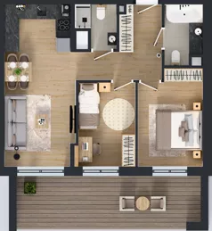 3 pokoje, mieszkanie 56,05 m², piętro 2, oferta nr 123 G/G-36, Ostródzka 123 - Etap III, Warszawa, Białołęka, Brzeziny, ul. Ostródzka 123