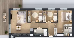 4 pokoje, mieszkanie 70,24 m², piętro 1, oferta nr 123 G/G-34, Ostródzka 123 - Etap III, Warszawa, Białołęka, Brzeziny, ul. Ostródzka 123