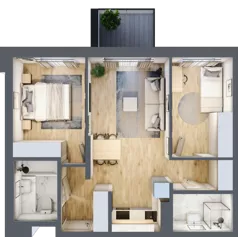 3 pokoje, mieszkanie 56,24 m², piętro 3, oferta nr 123 A/A-47, Ostródzka 123 - Etap II, Warszawa, Białołęka, Brzeziny, ul. Ostródzka 123