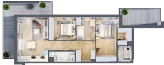 4 pokoje, mieszkanie 76,82 m², piętro 2, oferta nr 123 A/A-43, Ostródzka 123 - Etap II, Warszawa, Białołęka, Brzeziny, ul. Ostródzka 123