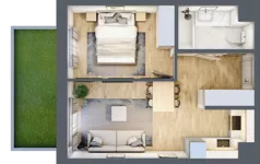 2 pokoje, mieszkanie 37,06 m², parter, oferta nr 123 A/A-10, Ostródzka 123 - Etap II, Warszawa, Białołęka, Brzeziny, ul. Ostródzka 123