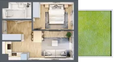2 pokoje, mieszkanie 37,02 m², parter, oferta nr 123 A/A-3, Ostródzka 123 - Etap II, Warszawa, Białołęka, Brzeziny, ul. Ostródzka 123
