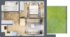 2 pokoje, mieszkanie 37,01 m², parter, oferta nr 123 A/A-5, Ostródzka 123 - Etap II, Warszawa, Białołęka, Brzeziny, ul. Ostródzka 123