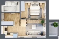 2 pokoje, mieszkanie 37,08 m², piętro 2, oferta nr 123 B/B-36, Ostródzka 123 - Etap II, Warszawa, Białołęka, Brzeziny, ul. Ostródzka 123