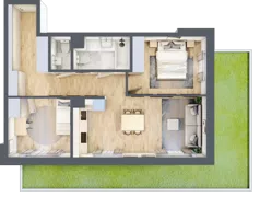3 pokoje, mieszkanie 59,97 m², parter, oferta nr 123 B/B-7, Ostródzka 123 - Etap II, Warszawa, Białołęka, Brzeziny, ul. Ostródzka 123