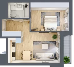 2 pokoje, mieszkanie 43,85 m², piętro 2, oferta nr Giserska 5/61, Panorama Ursus, Warszawa, Ursus, Szamoty, ul. Giserska 5