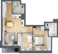 3 pokoje, mieszkanie 60,96 m², piętro 5, oferta nr Giserska 5/90, Panorama Ursus, Warszawa, Ursus, Szamoty, ul. Giserska 5