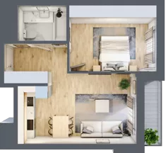 2 pokoje, mieszkanie 43,85 m², piętro 1, oferta nr Giserska 5/51, Panorama Ursus, Warszawa, Ursus, Szamoty, ul. Giserska 5