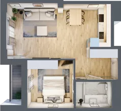 2 pokoje, mieszkanie 43,43 m², piętro 1, oferta nr Giserska 5/55, Panorama Ursus, Warszawa, Ursus, Szamoty, ul. Giserska 5