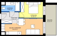 2 pokoje, mieszkanie 36,58 m², piętro 3, oferta nr 123 F/F-58, Ostródzka 123 - Etap III, Warszawa, Białołęka, Brzeziny, ul. Ostródzka 123