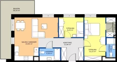 3 pokoje, mieszkanie 69,60 m², piętro 3, oferta nr 123 F/F-34, Ostródzka 123 - Etap III, Warszawa, Białołęka, Brzeziny, ul. Ostródzka 123