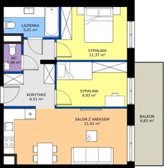 3 pokoje, mieszkanie 57,72 m², piętro 3, oferta nr 123 F/F-28, Ostródzka 123 - Etap III, Warszawa, Białołęka, Brzeziny, ul. Ostródzka 123