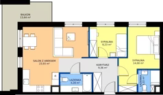 3 pokoje, mieszkanie 63,02 m², parter, oferta nr 123 F/F-7, Ostródzka 123 - Etap III, Warszawa, Białołęka, Brzeziny, ul. Ostródzka 123