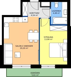 2 pokoje, mieszkanie 43,21 m², parter, oferta nr 123 G/G-30, Ostródzka 123 - Etap III, Warszawa, Białołęka, Brzeziny, ul. Ostródzka 123