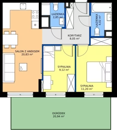 3 pokoje, mieszkanie 56,05 m², parter, oferta nr 123 G/G-29, Ostródzka 123 - Etap III, Warszawa, Białołęka, Brzeziny, ul. Ostródzka 123