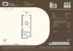 1 pokój, mieszkanie 28,67 m², piętro 1, oferta nr D.201, Osiedle Mira, Pruszków, Centrum, ul. Miry Zimińskiej – Sygietyńskiej 5
