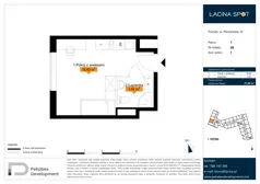 1 pokój, apartament inwestycyjny 21,89 m², piętro 1, oferta nr B.1.26, Łacina Spot, Poznań, Rataje, Łacina, ul. Pleszewska 10