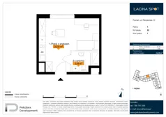 1 pokój, apartament inwestycyjny 24,29 m², piętro 1, oferta nr B.1.32, Łacina Spot, Poznań, Rataje, Łacina, ul. Pleszewska 10
