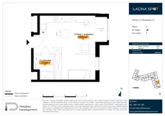 1 pokój, apartament inwestycyjny 32,41 m², piętro 1, oferta nr B.1.40, Łacina Spot, Poznań, Rataje, Łacina, ul. Pleszewska 10