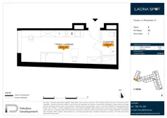 1 pokój, apartament inwestycyjny 24,32 m², piętro 2, oferta nr B.2.51, Łacina Spot, Poznań, Rataje, Łacina, ul. Pleszewska 10